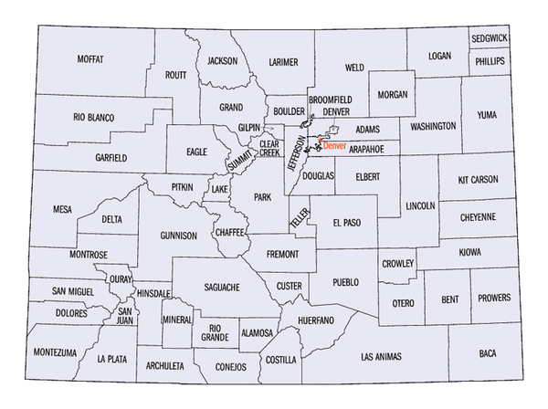 State Map of Colorado