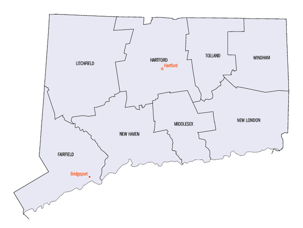 State Map of Connecticut