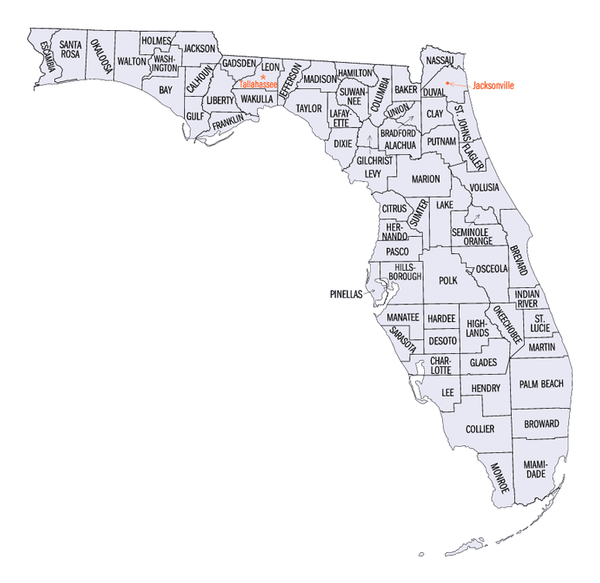 State Map of Florida