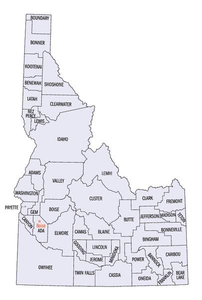 State Map of Idaho