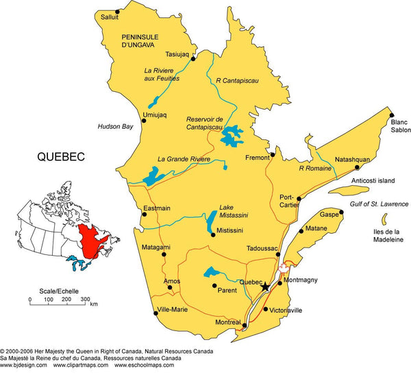 Map of Quebec Province