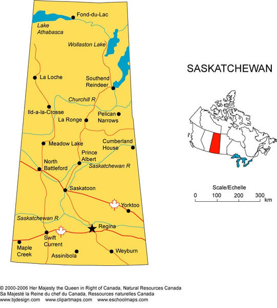 Saskatchewan Province Map