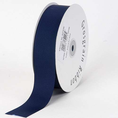 Navy Blue - Grosgrain Ribbon Solid Color - ( W: 7/8 Inch | L: 50 Yards )
