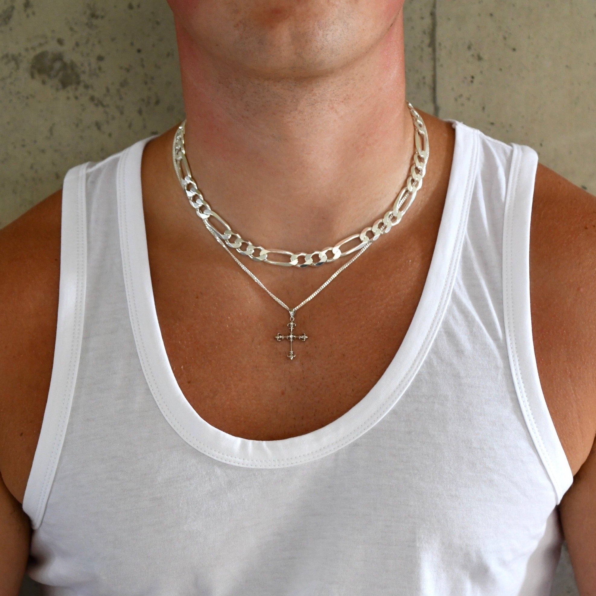 ATROFY Layered Cross Necklace for Men Boys Stainless Steel Layered Snake  Chain Cuban Link Chain 16-24 inch Christian Cross Pendant Religious Jewelry  Gifts | Amazon.com