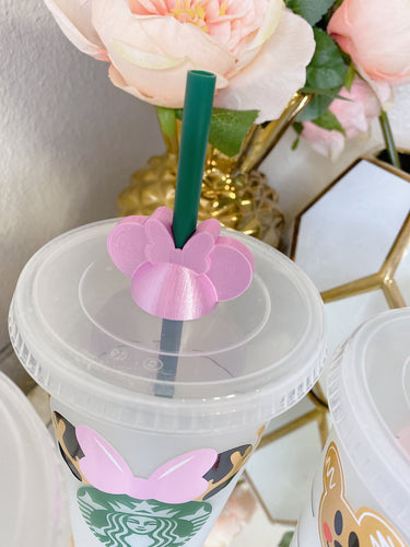 Pink concha straw topper – Squishkabobs Boutique