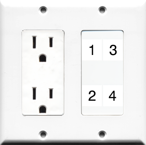 Steren 301 204wh Telephone Wall Plate White Modular 4 Conductor Ul Listed 4c 6p4c Rj11 4 Wire Conduc