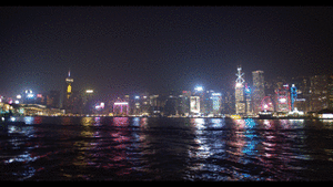 香港の夜景を背景に Zoomバーチャル背景動画 シングストック