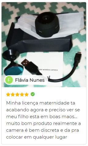 FeedBack2 da Câmera Segurança Espiã Full HD Wi-Fi Visão Noturna - Sight Cam Disponível em: www.descontara.com