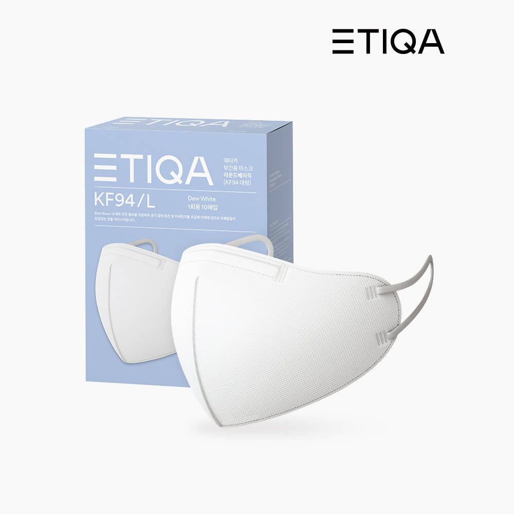 ETIQA Facial Mask Round Basic KF94 10 pack / DEW WHITE