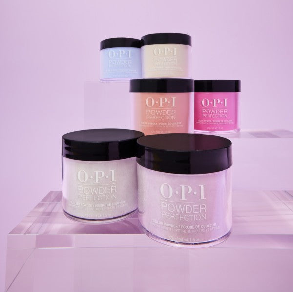 six containers of OPI Spring 2024 Powder Perfection