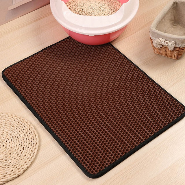 double layer cat litter mat