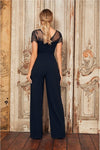 Karla Black Jumpsuit With Lace Cap Sleeves