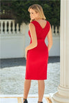 Scarlett Red 2 In 1 Lace Midi Dress With Frill Hem