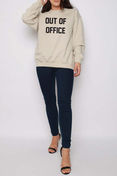 Out Of Office Slogan Oversized Sweatshirt