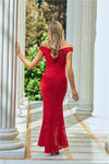 Marielle Red All Over Sequin Lace Maxi Dress