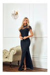 Mimi Black Lace Top Maxi Dress With Slit