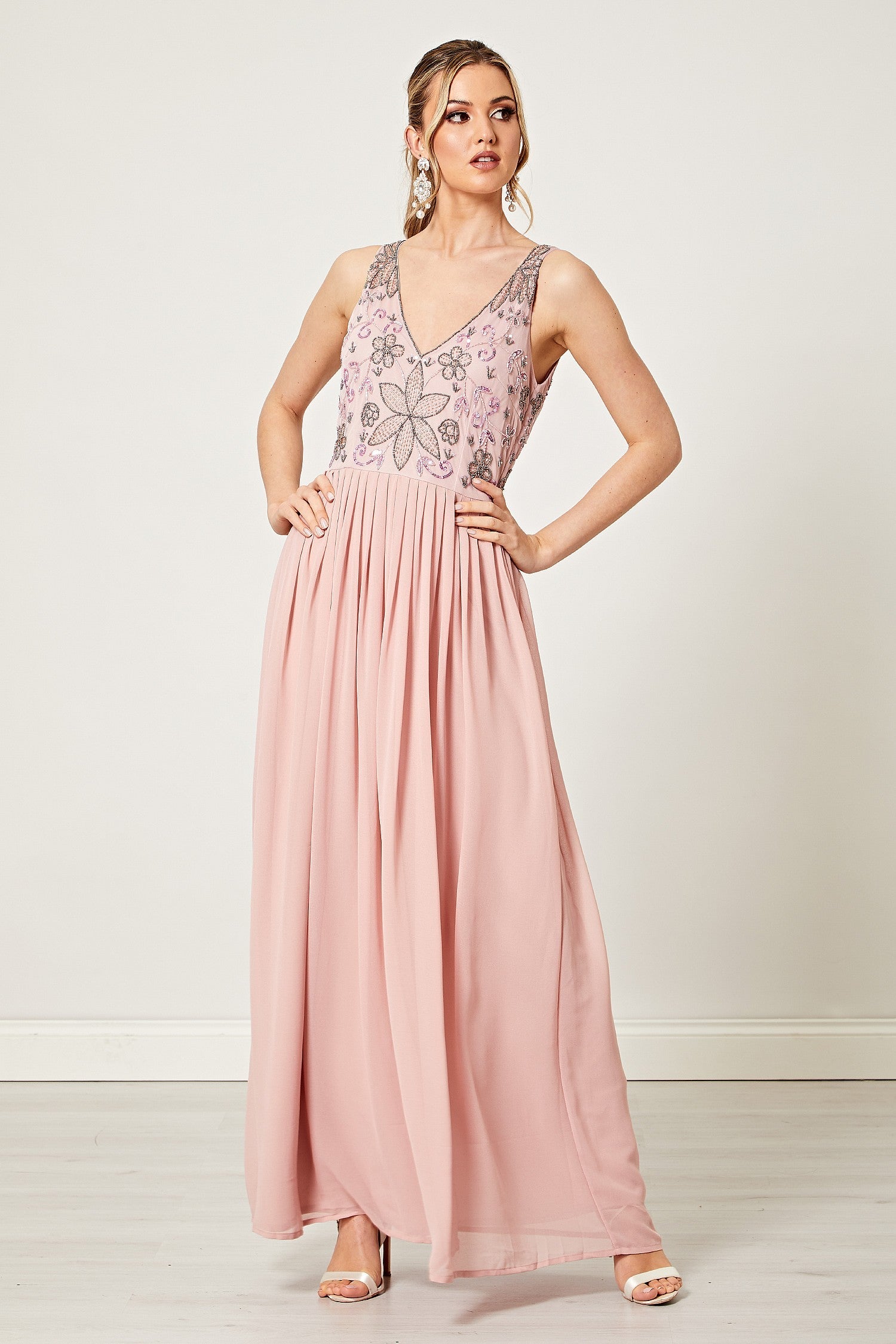 pink sparkly maxi dress