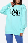 Love Slogan Oversized Sweatshirt