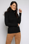 Roll Neck Ribbed Knitted Jumper