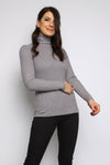 Roll Neck Ribbed Knitted Jumper