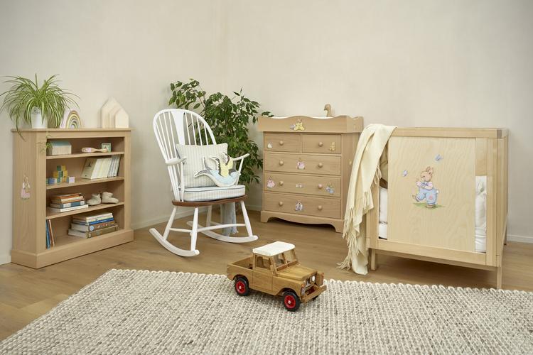 Peter Rabbit themed nursery furniture in kught wood