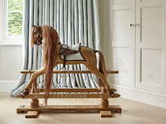 Dark Wax Oaked Rocking Horse