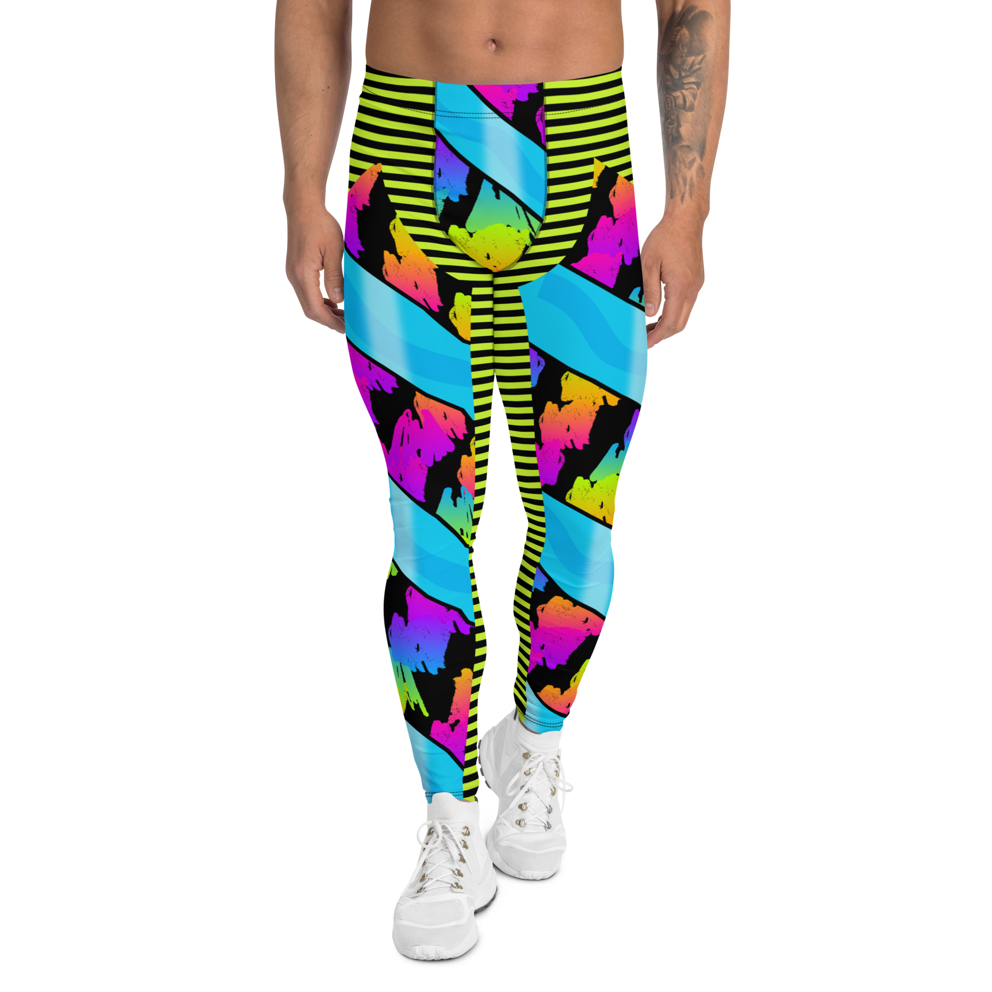 Exotic Neon Leopard Print Pattern Men's Leggings – Grizzshopping