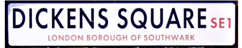 Dickens Square street sign