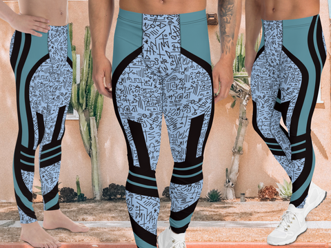 Sports leggings and pro-wrestling compression tights for men