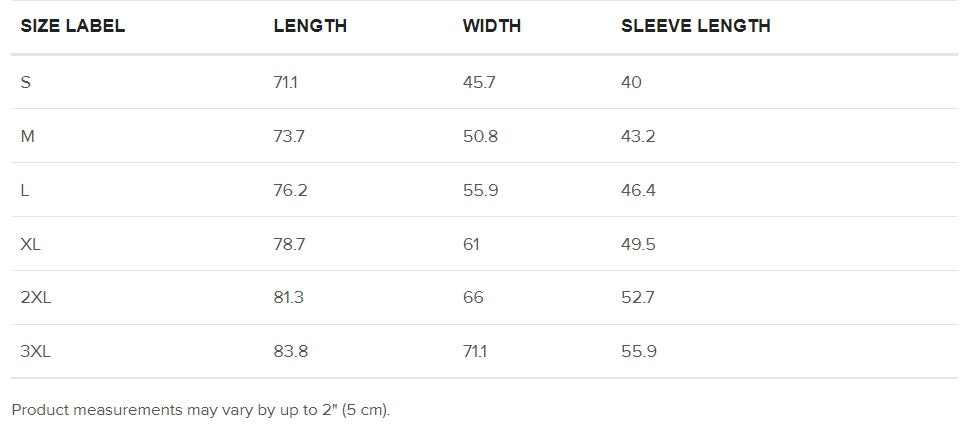 T-shirt measurement - cm