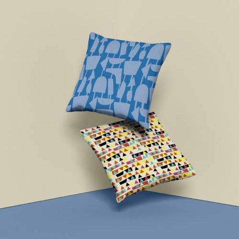 Retro style patterned cushions and couch pillows by BillingtonPix