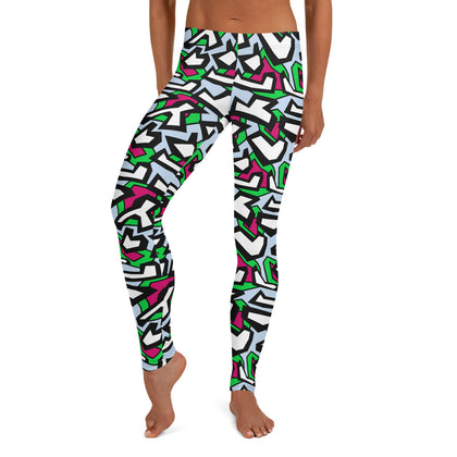 All Over Print Plus Size Leggings  Geometric Memphis Shadows –  BillingtonPix