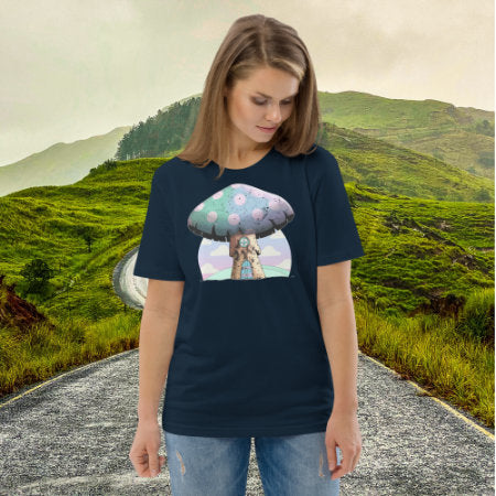 Pastel Mushroom Sunset organic t-shirt