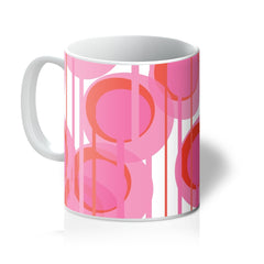 Mid Century Modern style graphic design coffee mugs