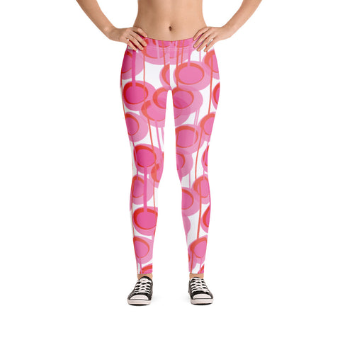 Plus Size Patterned Leggings  Pink Connected Circles – BillingtonPix