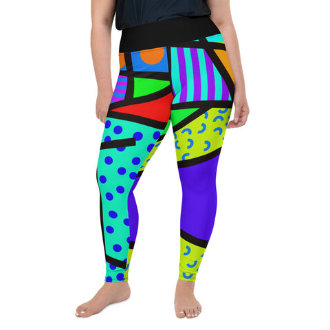 Memphis 80s Yoga Leggings Women, Geometric 1980s High Waisted Pants Printed  Graphic Workout Gym Designer Tights -  Canada