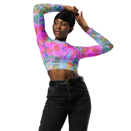 Vaporwave Mandala Underboob Crop Top - 2XS