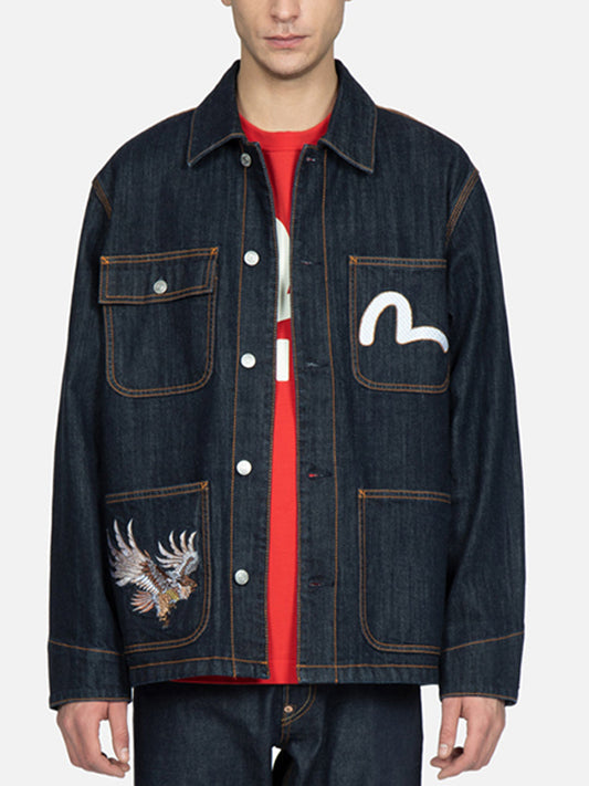 Billionaire Boys Club Blue Printed Denim Jacket - Indigo