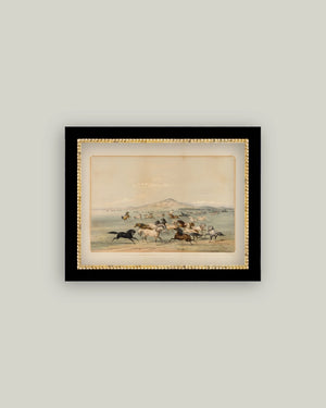 Field of Horses 9 x 7 Framed Antique Art - Smith & York Co.