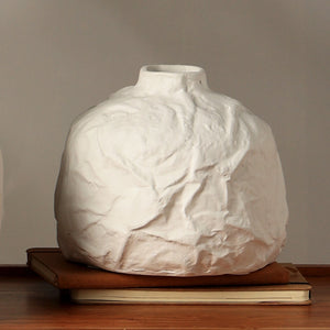 Ecomix White Textured Short Flower Vase - Smith & York Co.