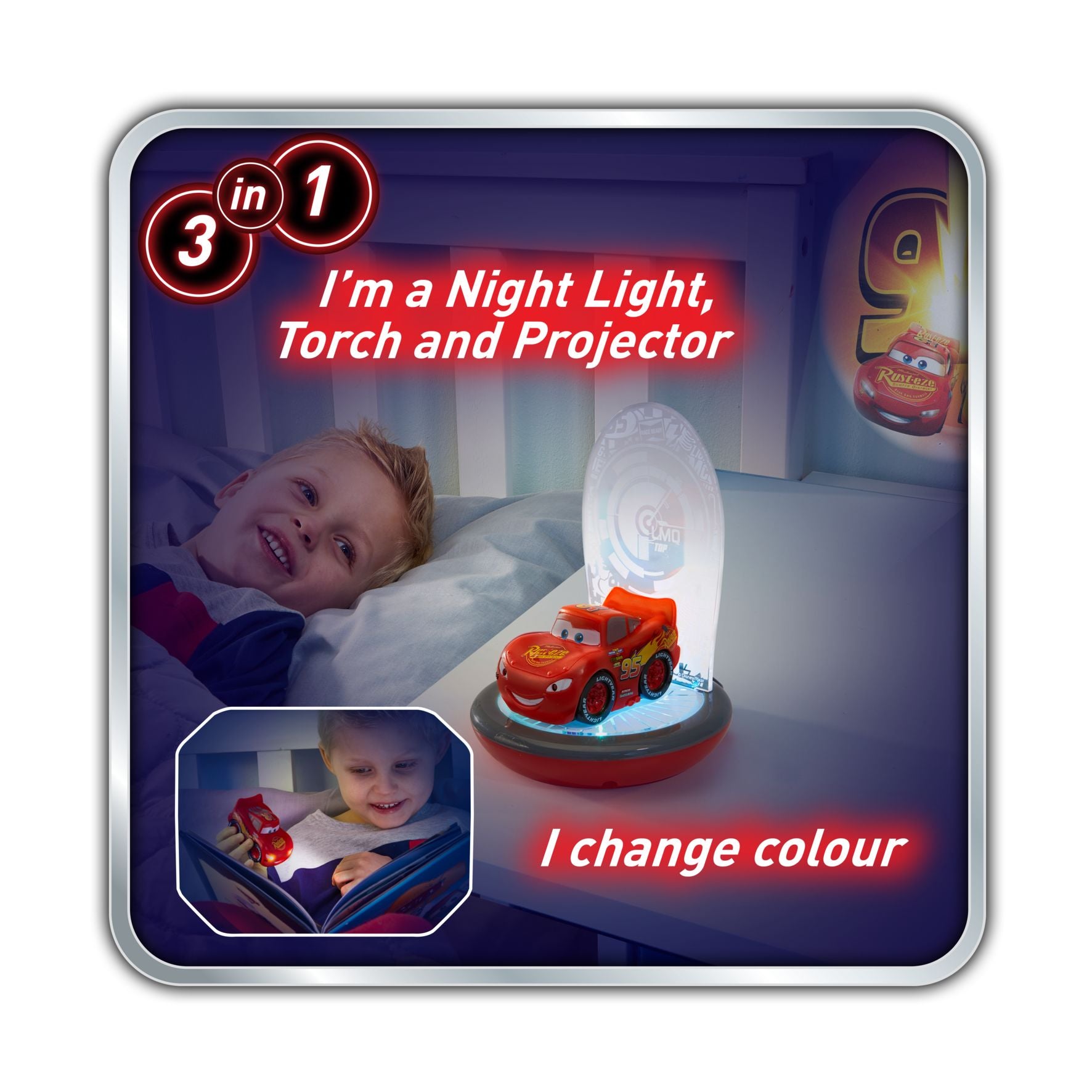 disney cars night light projector