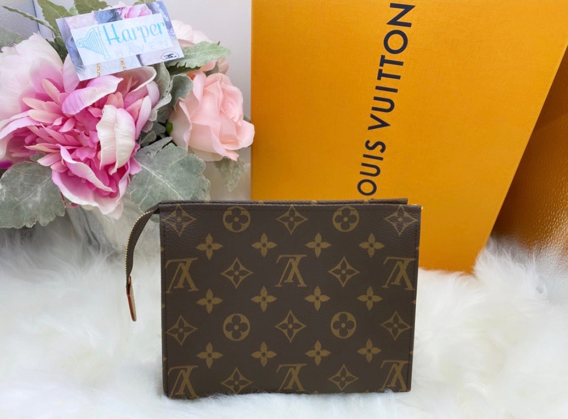 Lv toiletry 26 with strap, Luxury, Bags & Wallets on Carousell