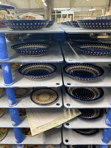 Polish Pottery drying