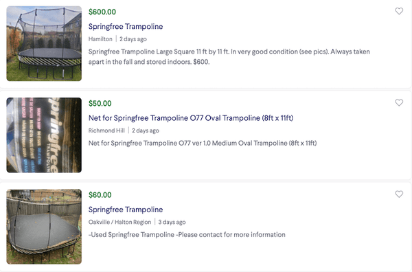 Springfree Trampolines on Kijiji.