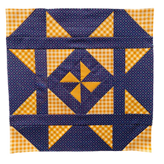 Bluegrass quilt block - yellow