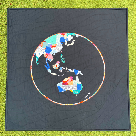 Globe Quilt with Australia - made by Janelle | Dotty and Grace