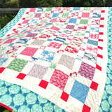 Super Simple Squares Quilt stitched by Dotty and Grace