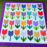 Totally Tulips quilt stitched by Dotty and Grace