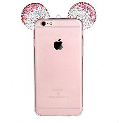 Coque silicone iPhone 6 Plus/6S Plus Oreilles de Mickey pailletée Rose