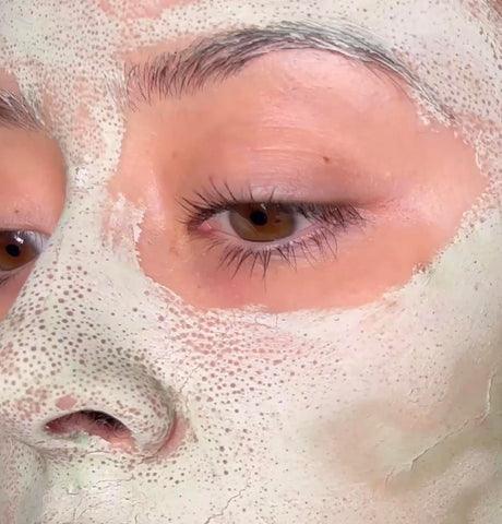 girl with clay face mask